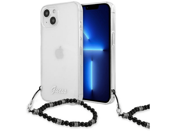 Guess Guhcp13skpsbk za iphone 13 mini - prozoren silikonski ovitek s perla zapestnico