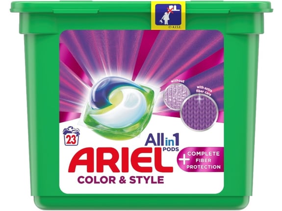 Ariel Allin1 + Fiber Care Protection Kapsule, 23 Pranj 8006540117408