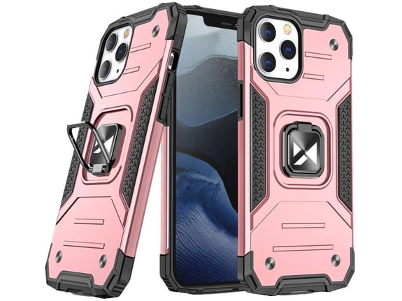 HURTEL etui ovitek robusten Ring Armor za iPhone 13 Pro Max roza 73340