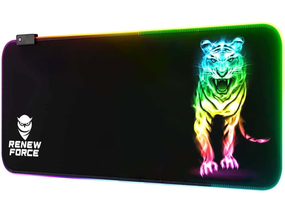 DEXXER osvetljena XL LED RGB računalniška podloga za miško in tipkovnico 80x30cm MIX ANIMAL RGB-3