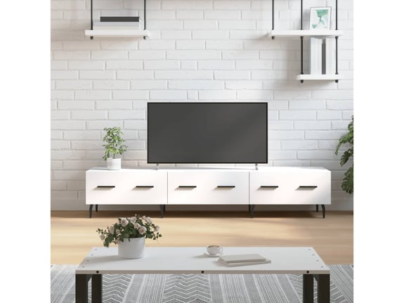 VIDAXL TV omarica bela 150x36x30 cm inženirski les
