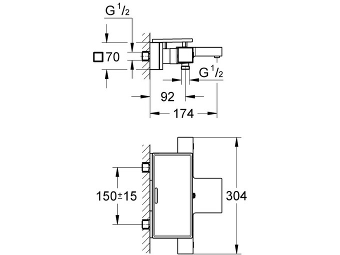 GROHE kopalniška termostatska armatura za kad Grohtherm cube 34502000