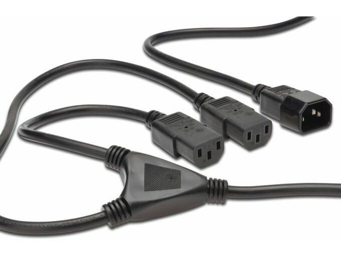 DIGITUS Napajalni kabel 220V EURO 1x C14 - Y 2xC13 1,7m Digitus AK-440400-017-S
