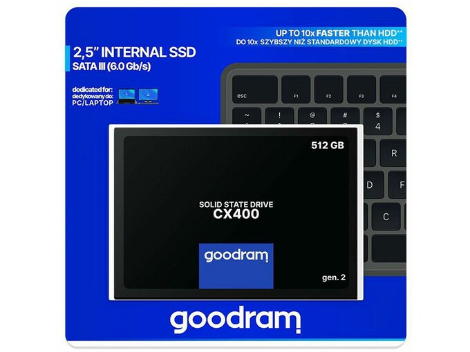 GOODRAM vgradni SSD disk CX400, 2,5", 512 GB, SATAIII 3D TLC, TGD-SSDPRCX400512G2