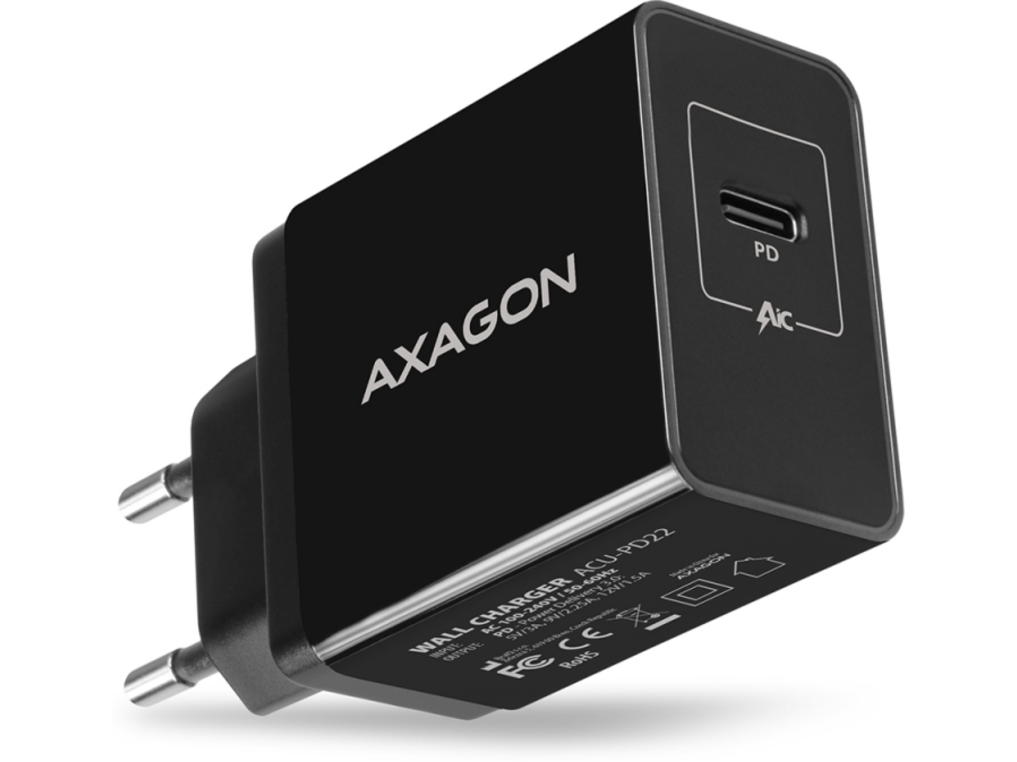 AXAGON hišni polnilec USB-C 22W, črna ACU-PD22