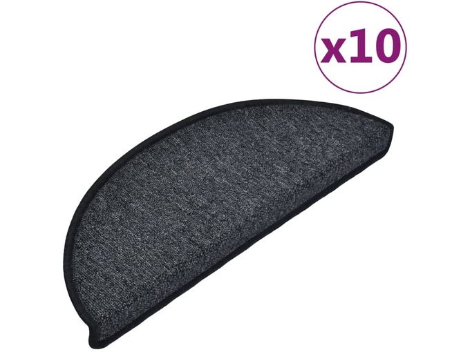 VIDAXL Preproge za stopnice 10 kosov 65x24x4 cm antracitne