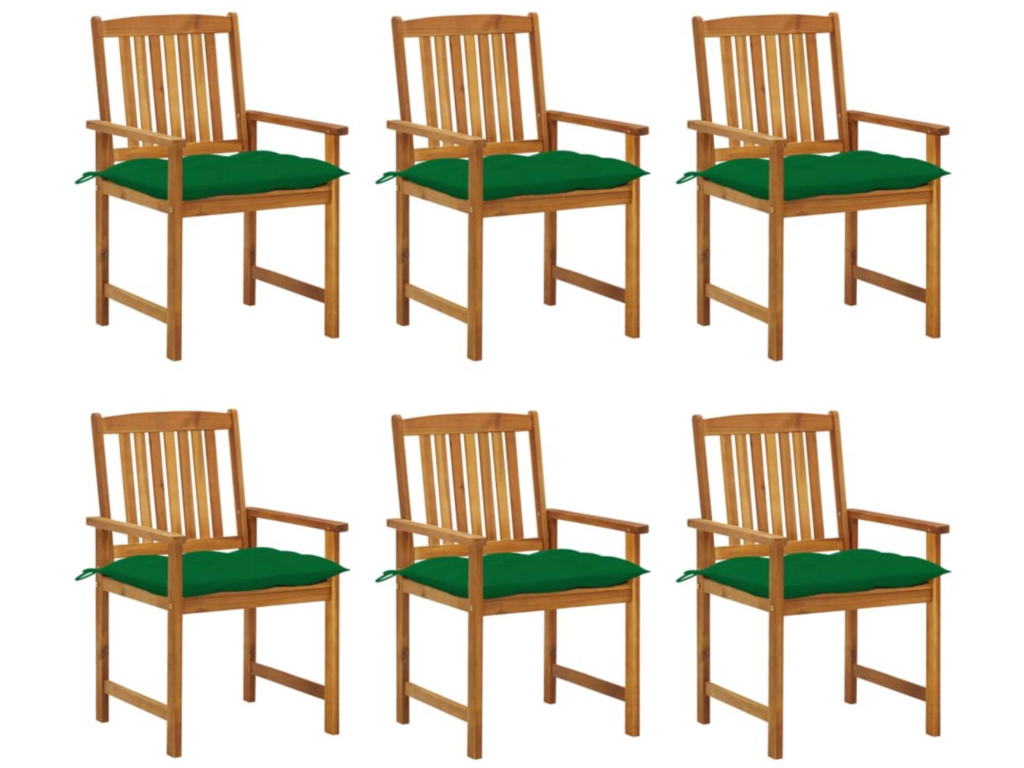 VIDAXL Vrtni stoli z blazinami 6 kosov trden akacijev les