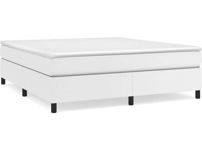 VIDAXL Box spring posteljni okvir bel 180x200 cm umetno usnje