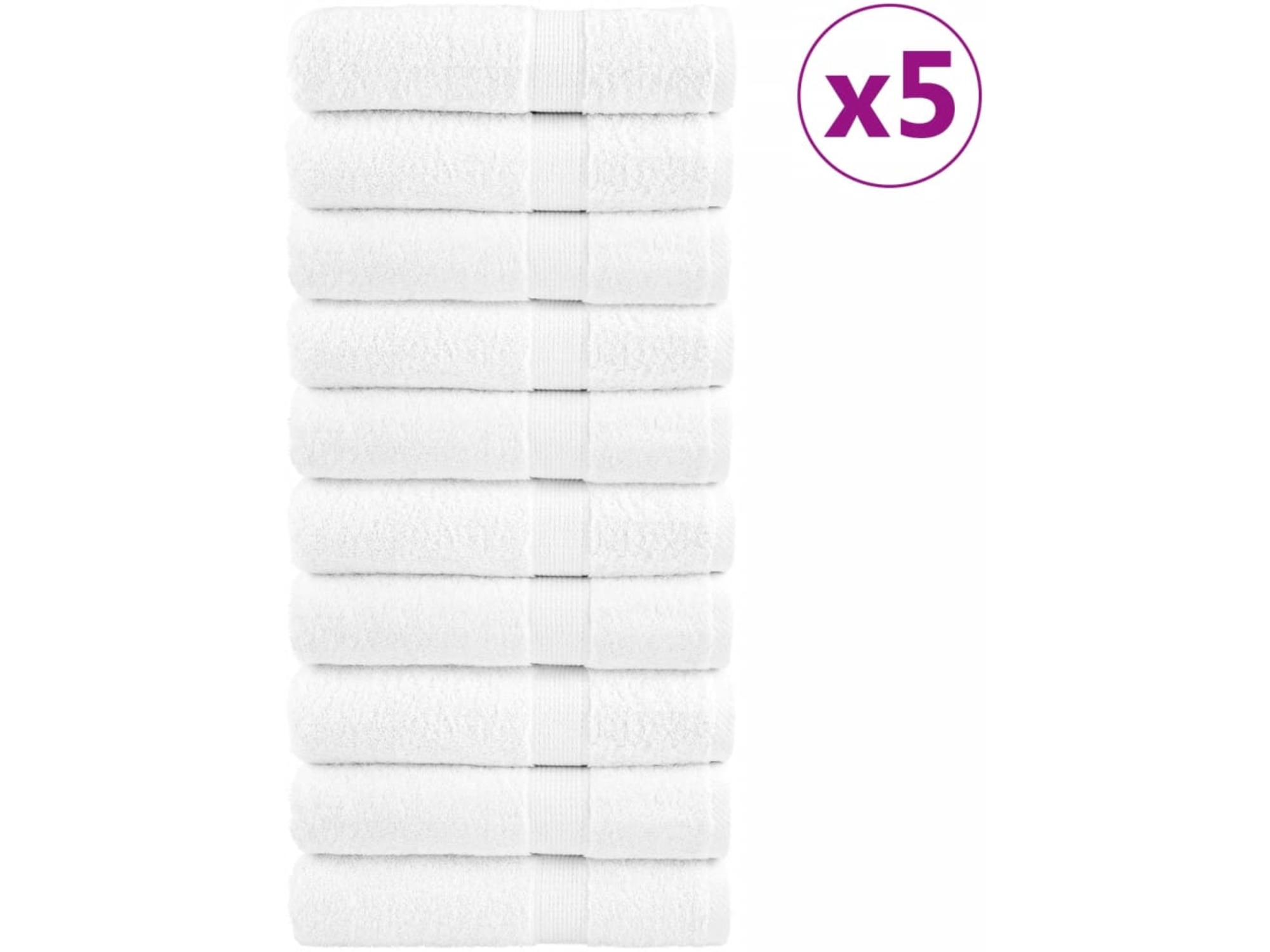 VIDAXL Premium brisače SOLUND 50 kos bela 50x100 cm 600 g/m2