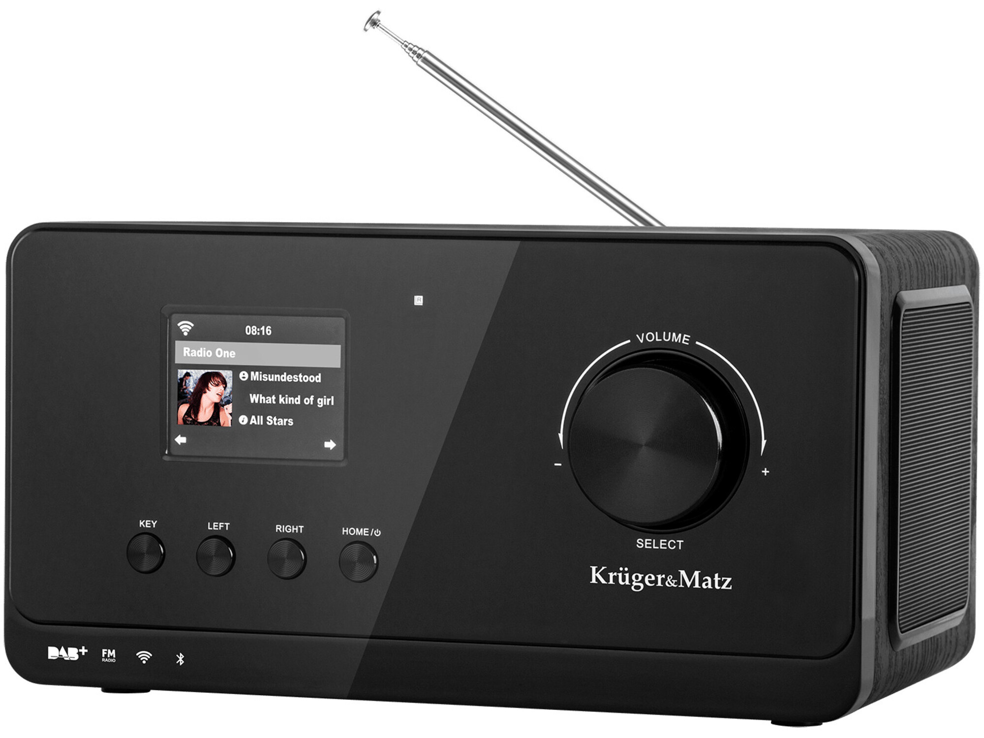 KRUGER&MATZ wIFI BT DAB FM internetni radio LCD 2,4 27.000 postaj budilka in vreme KM0816