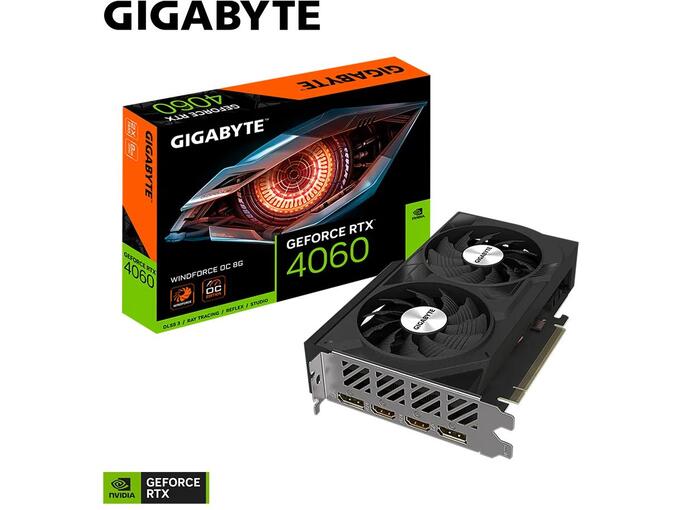 GIGABYTE grafična kartica GeForce RTX 4060 WINDFORCE OC 8G, 8GB GDDR6, PCI-E 4.0