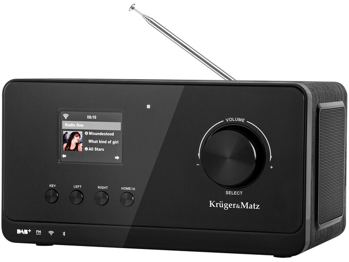 KRUGER&MATZ wIFI BT DAB FM internetni radio LCD 2,4 27.000 postaj budilka in vreme KM0816