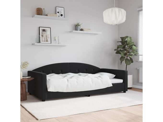 VIDAXL Raztegljiva postelja črna 100x200 cm žamet