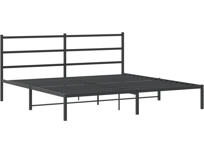 VIDAXL Kovinski posteljni okvir z vzglavjem črn 180x200 cm
