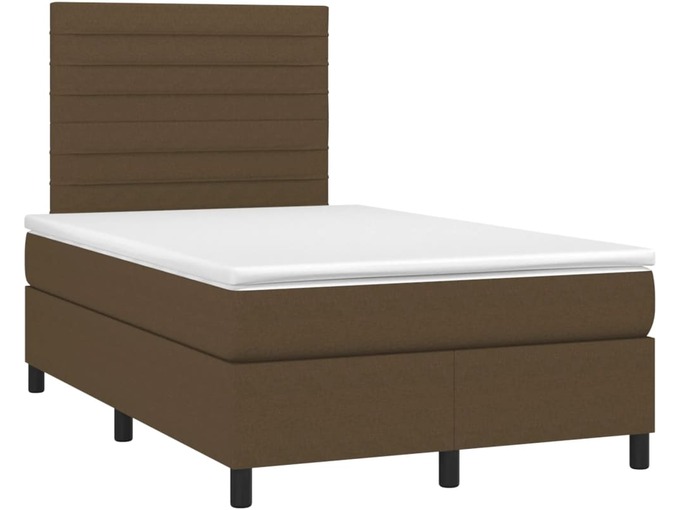 VIDAXL Box spring postelja z vzmetnico temno rjava 120x190 cm blago
