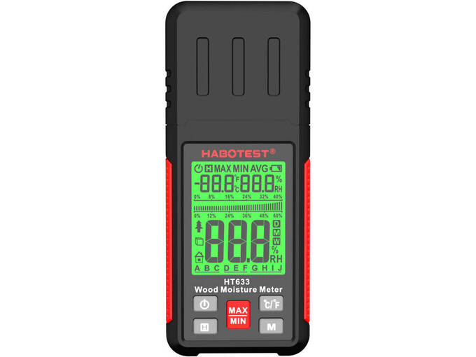 HABOTEST digitalni LCD merilnik vlage v lesu in drugih materialih - vlagomer HT633