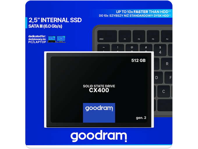 GOODRAM sSD disk 512 GB CX400 SATAIII 3D TLC 2,5 TGD-SSDPRCX400512G2