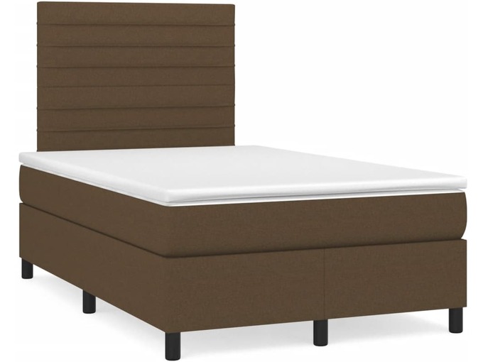 VIDAXL Box spring postelja z vzmetnico temno rjava 120x190 cm blago