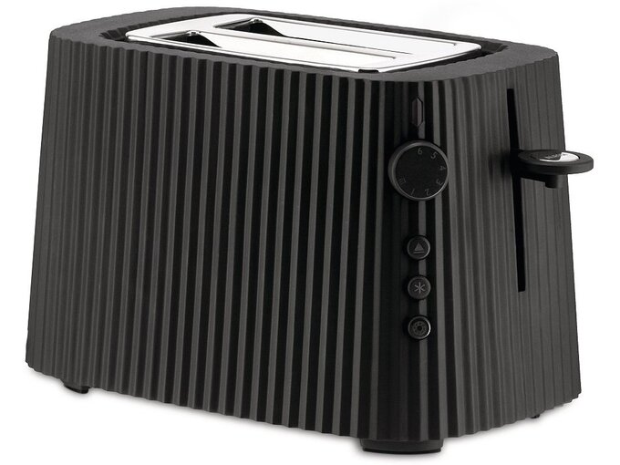 ALESSI opekač kruha toaster Plisse 34x18,5cm, 850w, črn, termoplastika, inox